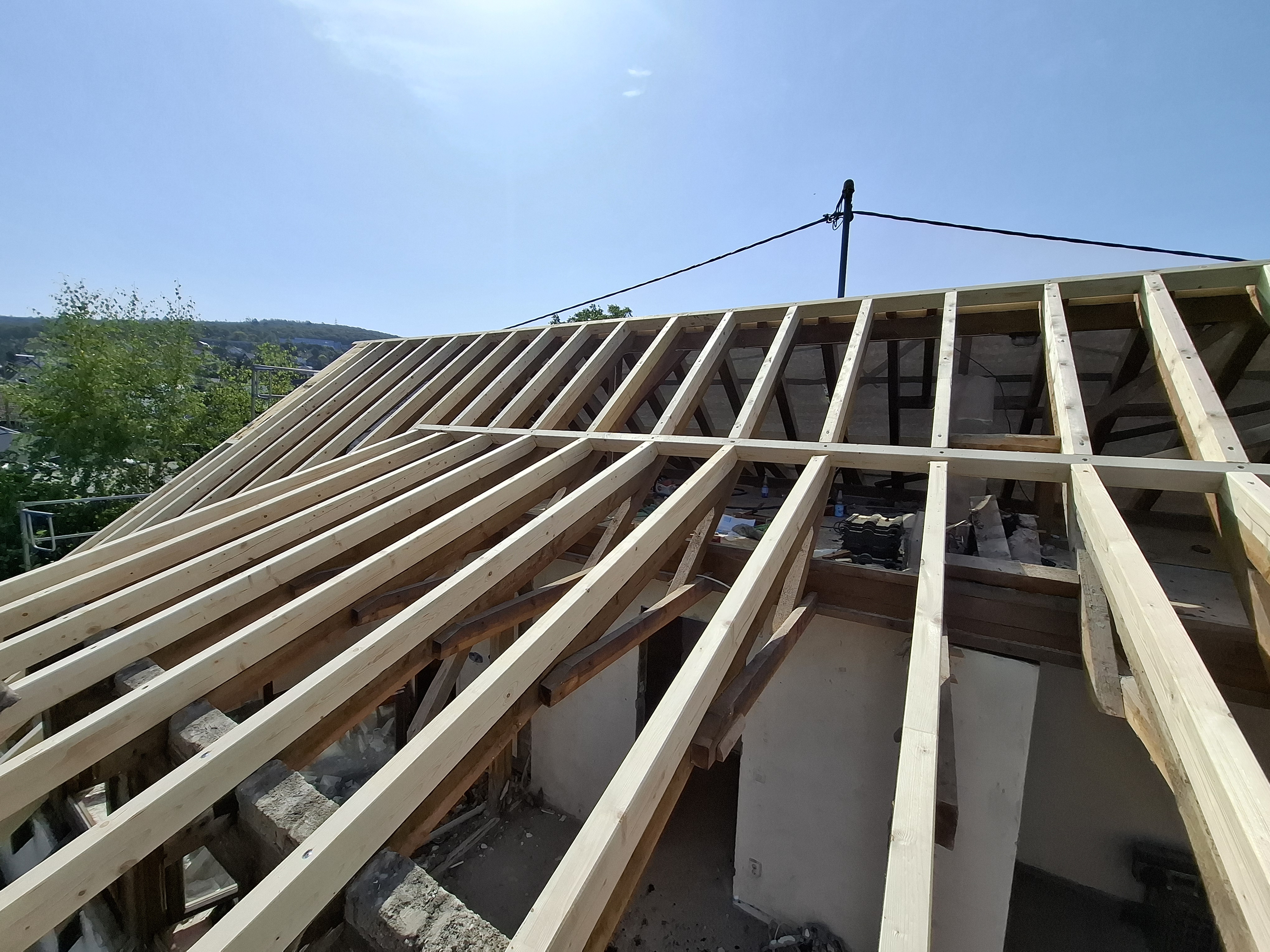 Bauprojekt – Zimmerei Mathia auf der Baustelle