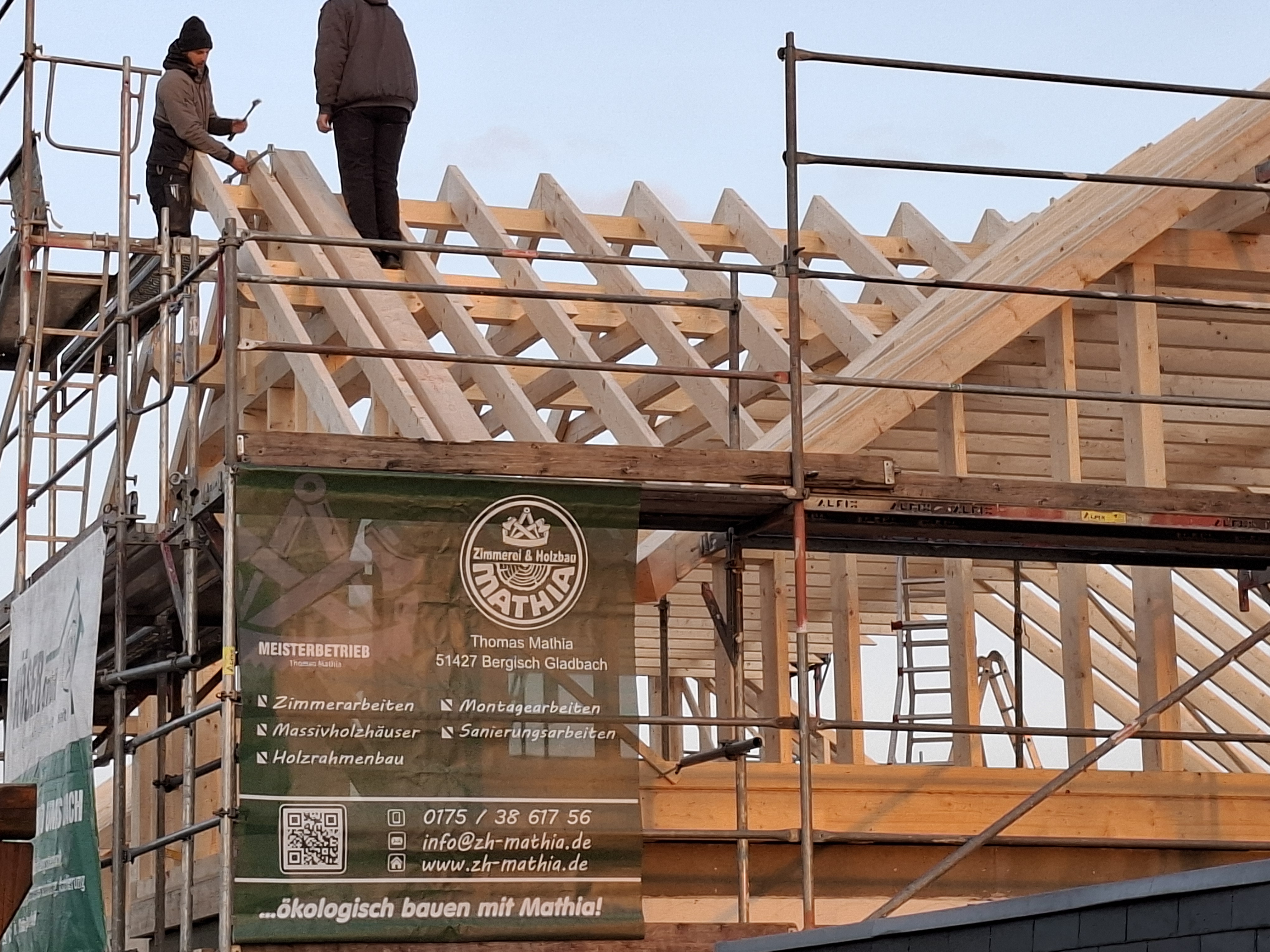 Detailansicht einer Holzkonstruktion